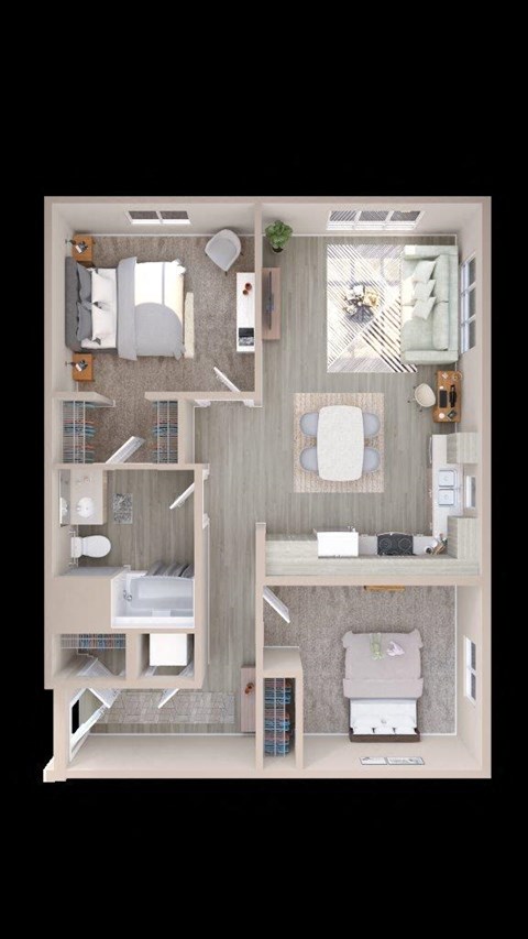 Adara at SeaTac Apartments B5 3D Floor Plan